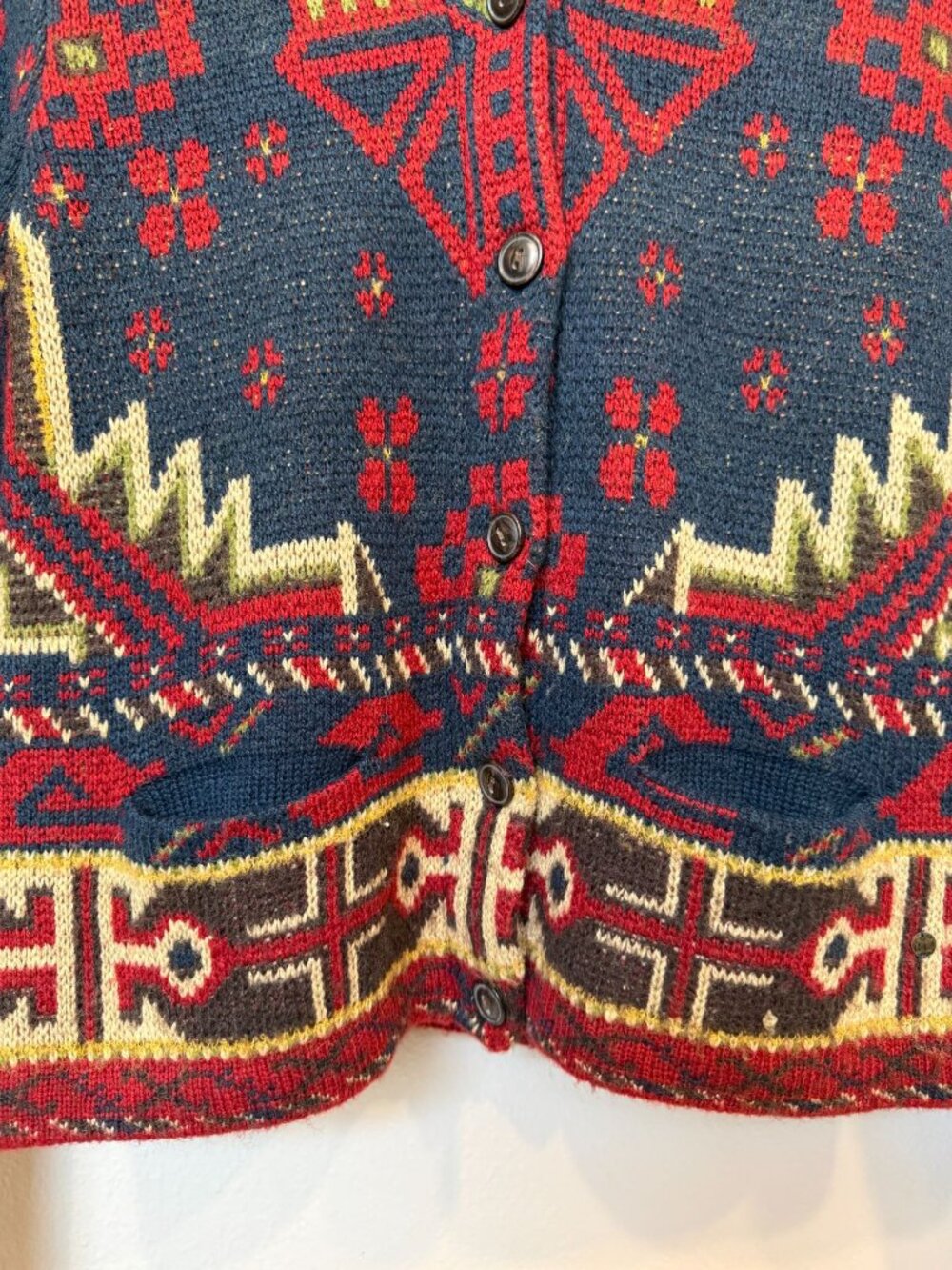 Ralph Lauren Denim & Supply Aztec Southwestern Cardigan Sweater Medium Wool Cozy - Picture 7 of 9